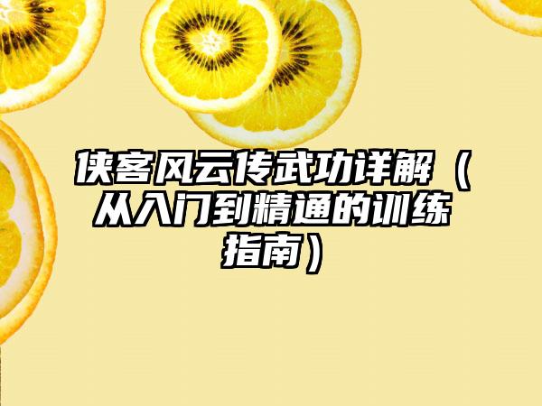 侠客风云传武功详解（从入门到精通的训练指南）