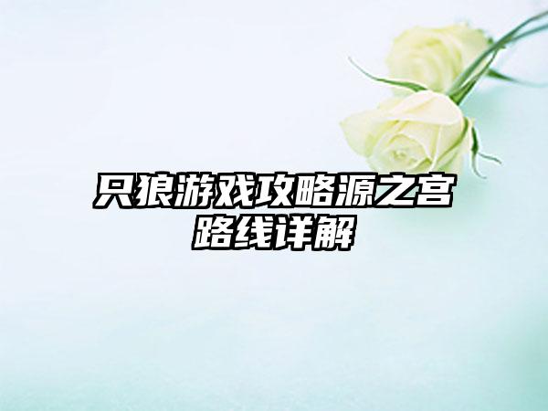 只狼游戏攻略源之宫路线详解