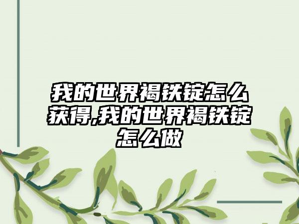 我的世界褐铁锭怎么获得,我的世界褐铁锭怎么做