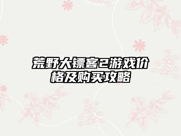 荒野大镖客2游戏价格及购买攻略