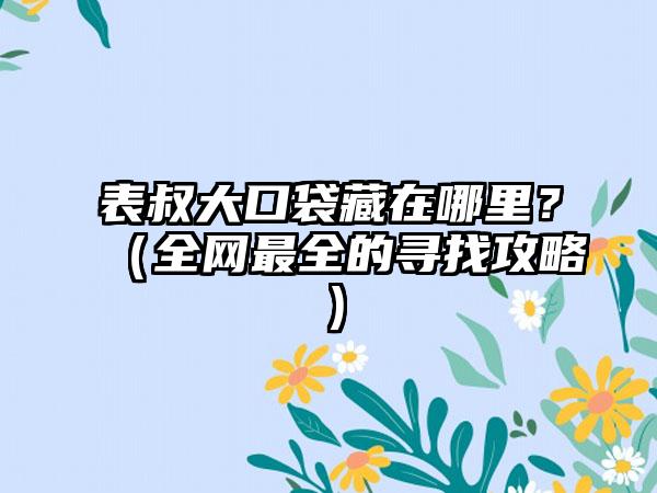 表叔大口袋藏在哪里？（全网最全的寻找攻略）