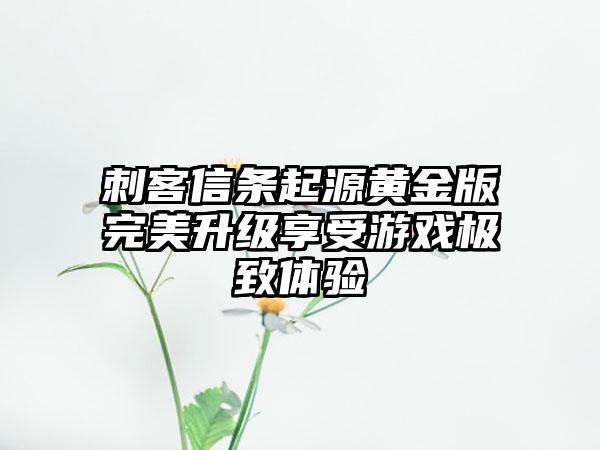 刺客信条起源黄金版完美升级享受游戏极致体验