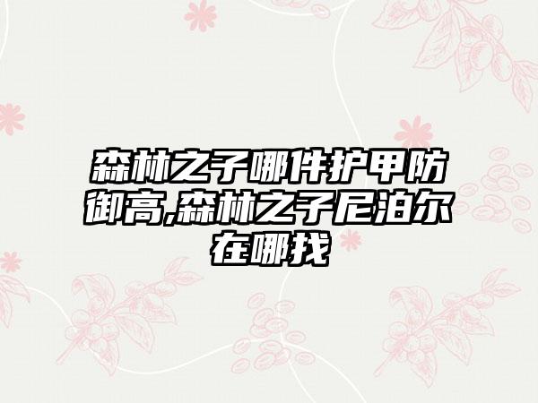 森林之子哪件护甲防御高,森林之子尼泊尔在哪找