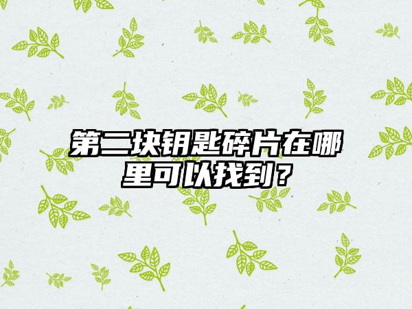 第二块钥匙碎片在哪里可以找到？