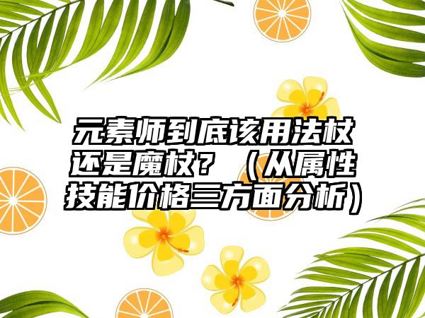 元素师到底该用法杖还是魔杖？（从属性技能价格三方面分析）