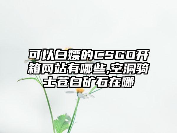 可以白嫖的CSGO开箱网站有哪些,空洞骑士苍白矿石在哪