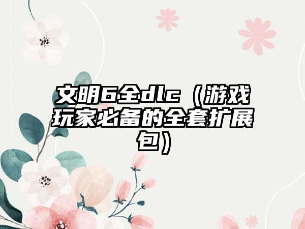 文明6全dlc（游戏玩家必备的全套扩展包）
