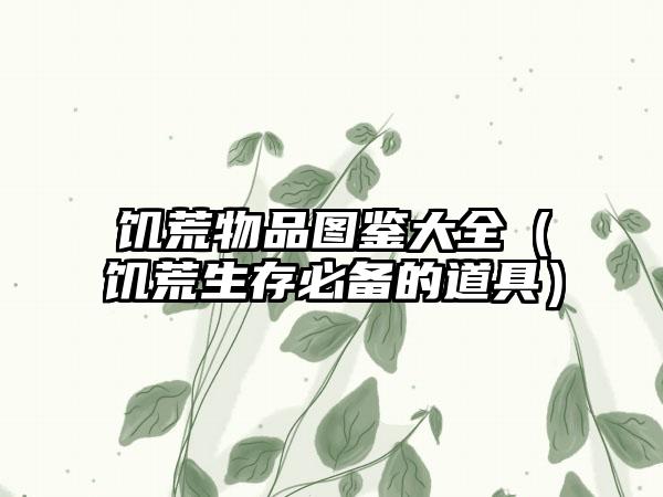 饥荒物品图鉴大全（饥荒生存必备的道具）