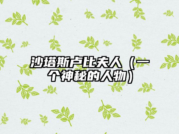 沙塔斯卢比夫人（一个神秘的人物）