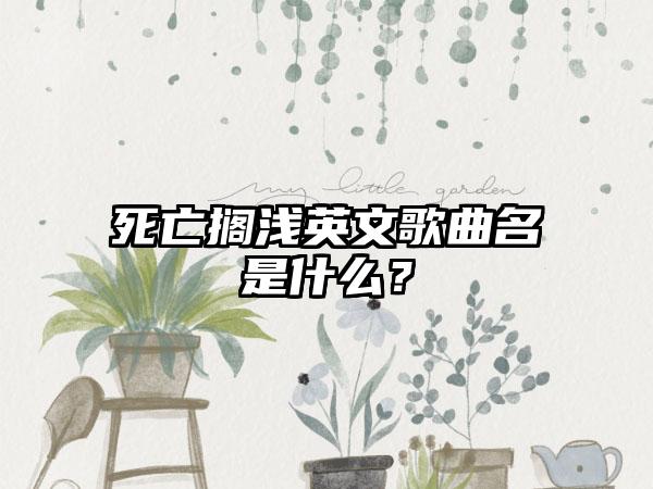 死亡搁浅英文歌曲名是什么？