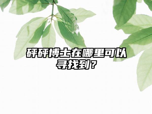 砰砰博士在哪里可以寻找到？