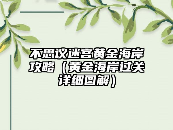 不思议迷宫黄金海岸攻略（黄金海岸过关详细图解）