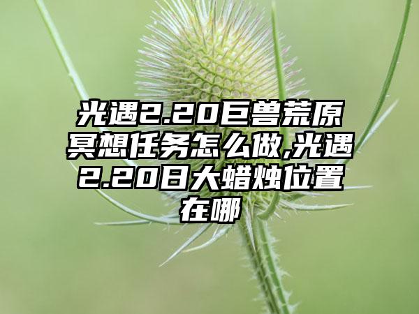 光遇2.20巨兽荒原冥想任务怎么做,光遇2.20日大蜡烛位置在哪