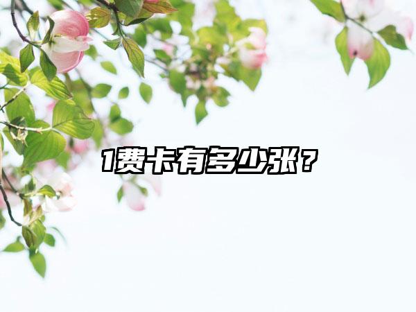 1费卡有多少张？