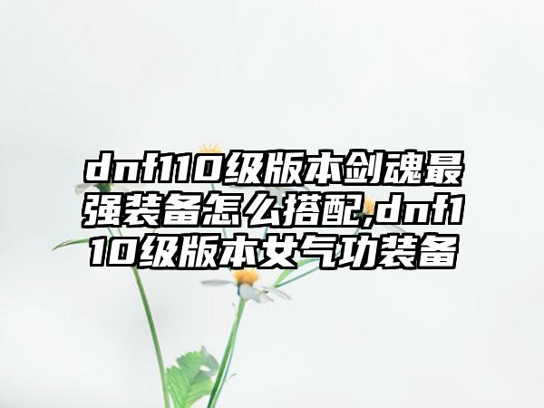 dnf110级版本剑魂最强装备怎么搭配,dnf110级版本女气功装备