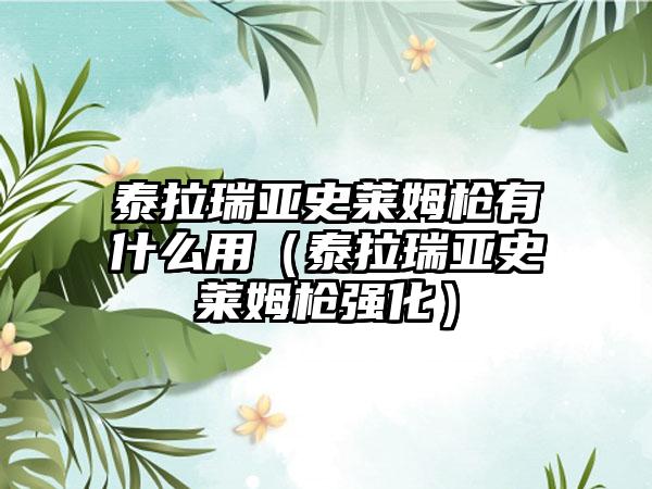 泰拉瑞亚史莱姆枪有什么用（泰拉瑞亚史莱姆枪强化）