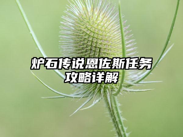 炉石传说恩佐斯任务攻略详解