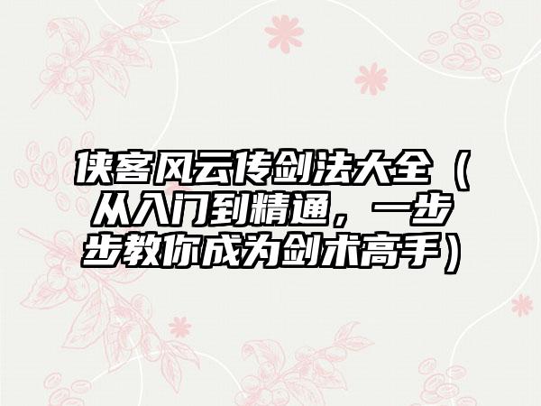 侠客风云传剑法大全（从入门到精通，一步步教你成为剑术高手）