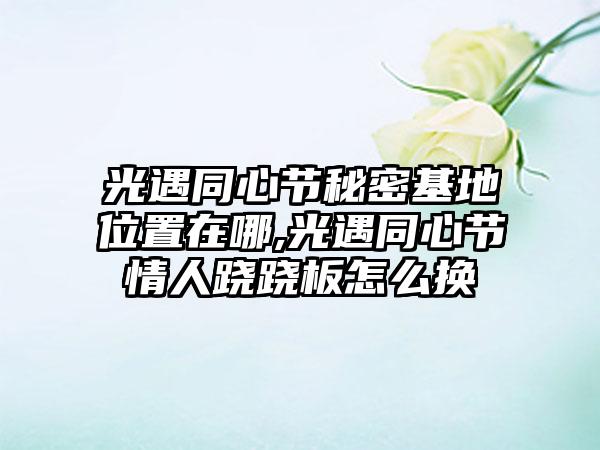 光遇同心节秘密基地位置在哪,光遇同心节情人跷跷板怎么换
