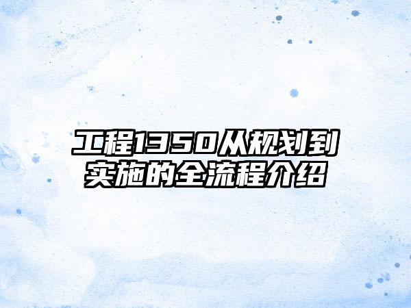 工程1350从规划到实施的全流程介绍