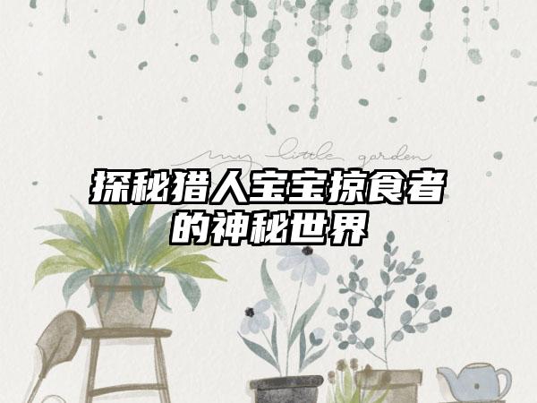 探秘猎人宝宝掠食者的神秘世界