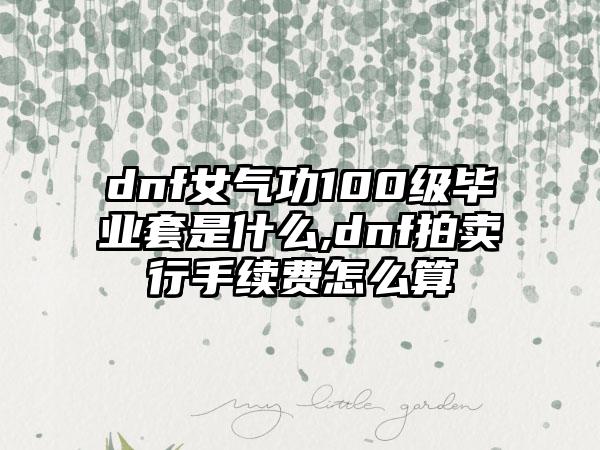 dnf女气功100级毕业套是什么,dnf拍卖行手续费怎么算