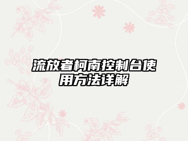 流放者柯南控制台使用方法详解