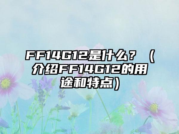 FF14G12是什么？（介绍FF14G12的用途和特点）