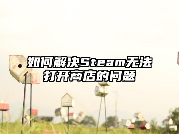 如何解决Steam无法打开商店的问题