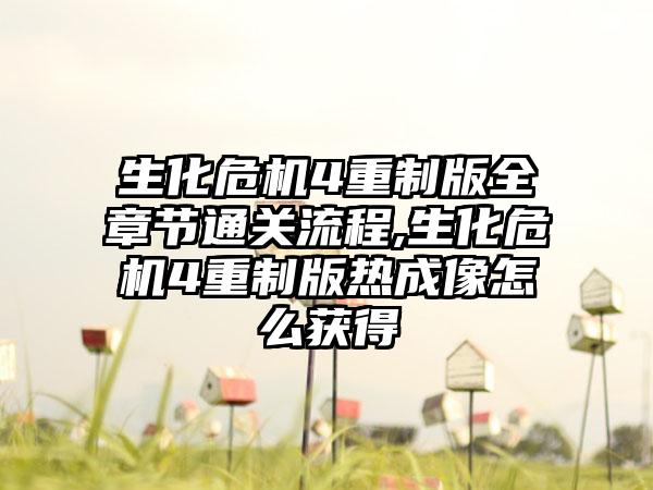 生化危机4重制版全章节通关流程,生化危机4重制版热成像怎么获得