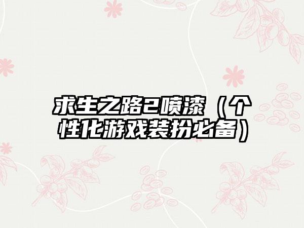 求生之路2喷漆（个性化游戏装扮必备）