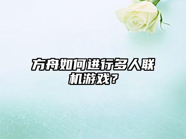 方舟如何进行多人联机游戏？