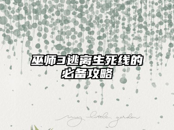 巫师3逃离生死线的必备攻略