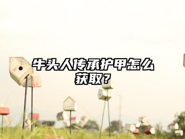 牛头人传承护甲怎么获取？