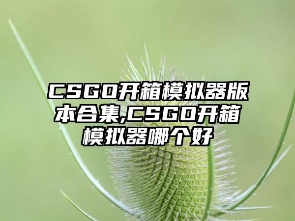 CSGO开箱模拟器版本合集,CSGO开箱模拟器哪个好