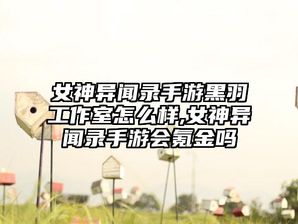 女神异闻录手游黑羽工作室怎么样,女神异闻录手游会氪金吗
