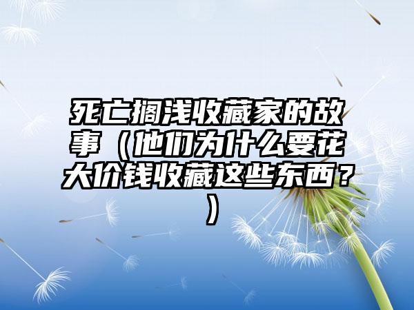 死亡搁浅收藏家的故事（他们为什么要花大价钱收藏这些东西？）