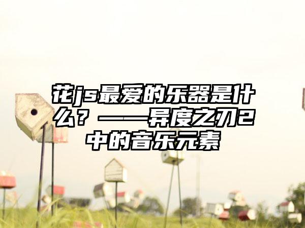 花js最爱的乐器是什么？——异度之刃2中的音乐元素