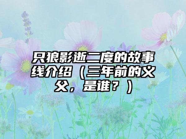 只狼影逝二度的故事线介绍（三年前的义父，是谁？）