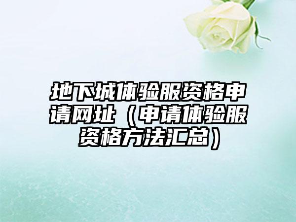 地下城体验服资格申请网址（申请体验服资格方法汇总）