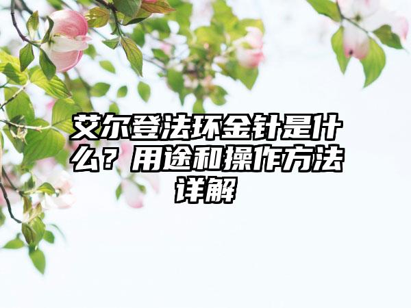 艾尔登法环金针是什么？用途和操作方法详解