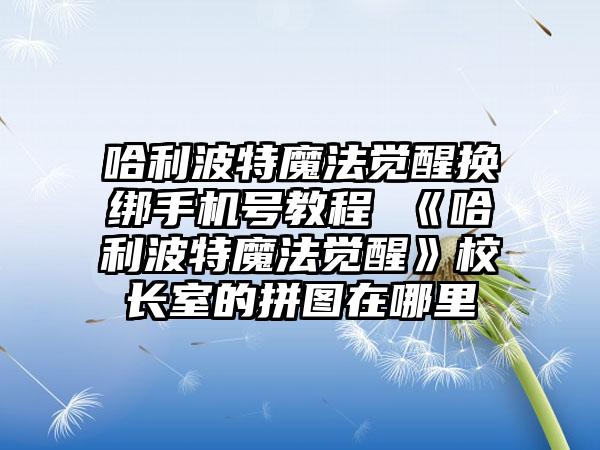 哈利波特魔法觉醒换绑手机号教程 《哈利波特魔法觉醒》校长室的拼图在哪里