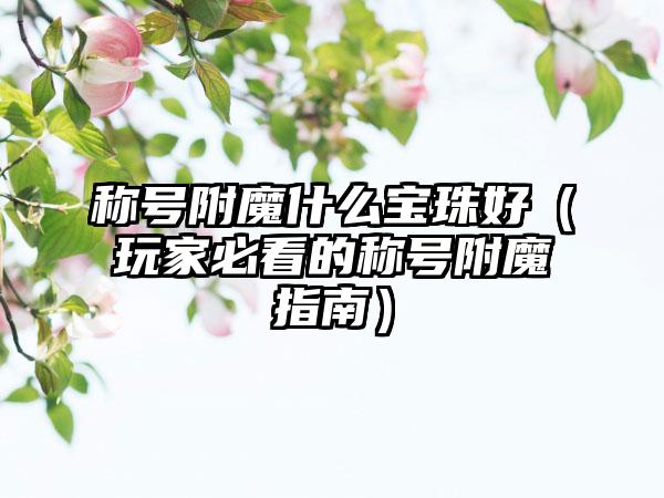 称号附魔什么宝珠好（玩家必看的称号附魔指南）