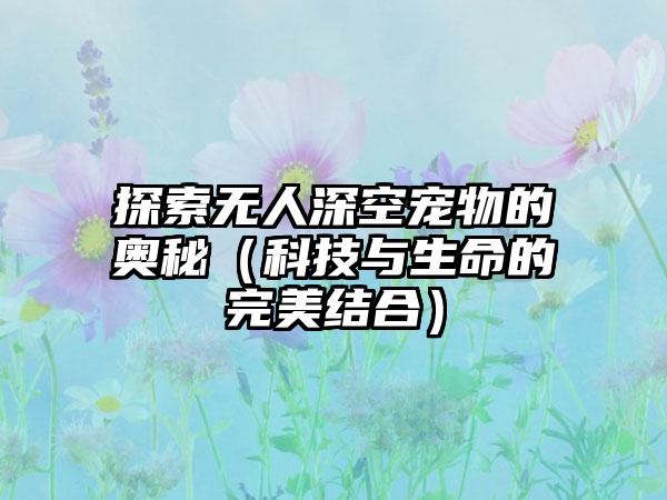 探索无人深空宠物的奥秘（科技与生命的完美结合）