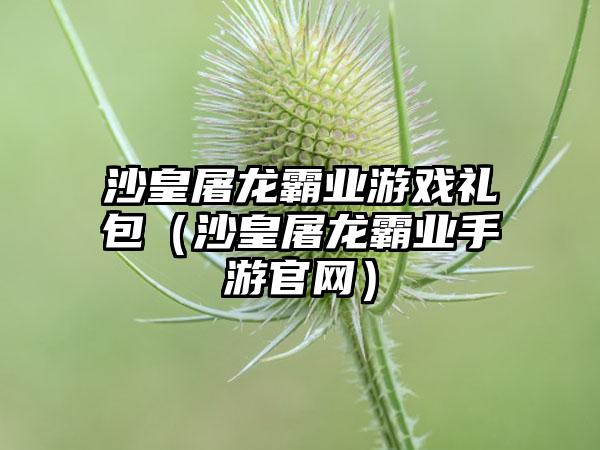 沙皇屠龙霸业游戏礼包（沙皇屠龙霸业手游）
