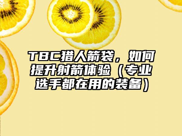 TBC猎人箭袋，如何提升射箭体验（专业选手都在用的装备）