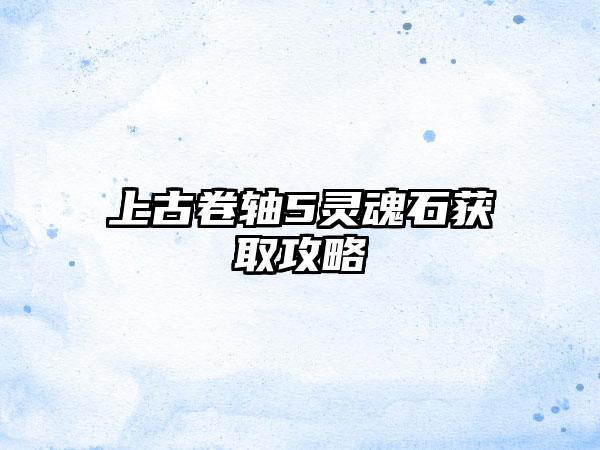 上古卷轴5灵魂石获取攻略