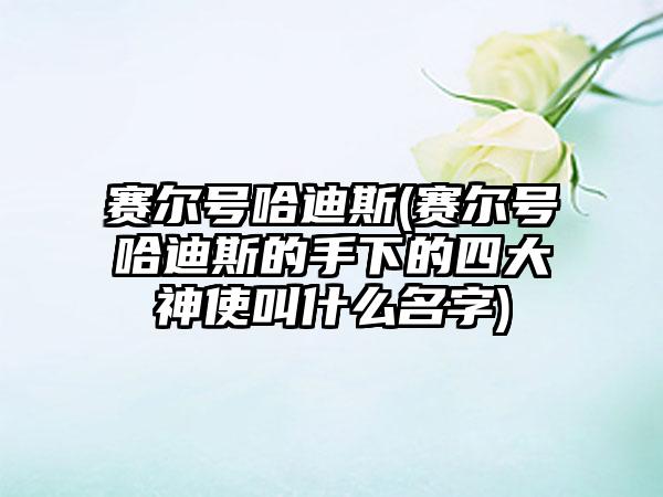 赛尔号哈迪斯(赛尔号哈迪斯的手下的四大神使叫什么名字)
