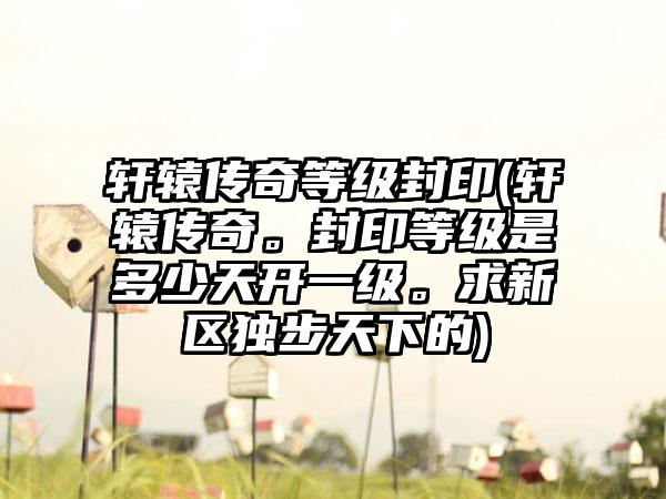 轩辕传奇等级封印(轩辕传奇。封印等级是多少天开一级。求新区独步天下的)