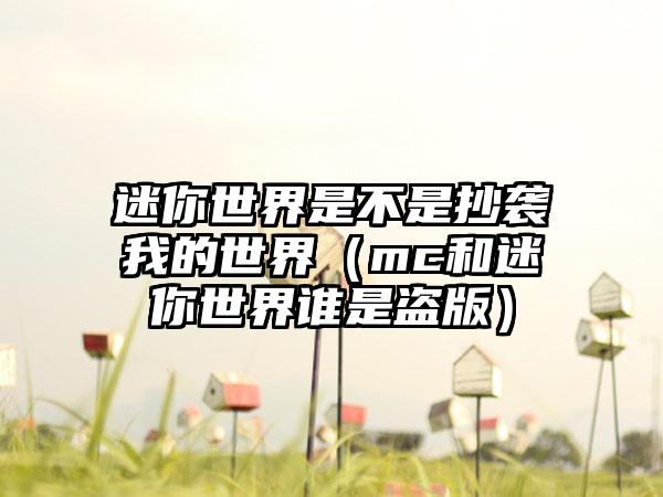 迷你世界是不是抄袭我的世界（mc和迷你世界谁是盗版）